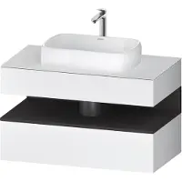 Duravit Collection One Meuble sous-vasque sur console, 1 tiroir, 1 tiroir, découpe au centre, 1000x550x600mm, niche graphite super mate, QA4731080180010