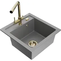 Mexen Vito 1 bac en granit avec mitigeur Duero, Gris - 6503-71-671600-50