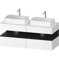 Duravit Collection One Meuble sous-vasque sur console, 2 tiroirs, 2 découpes, 1400x550x600mm, crédence en chêne noir, QA4767016180000