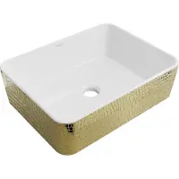 Mexen Catia lavabo à poser 48 x 37 cm, blanc/or motif peau de poisson - 21314808