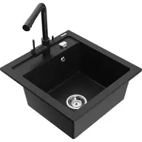 Mexen Vito granit 1 bac avec mélangeur Duero, noir (6503-77-671600-70)