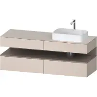 Duravit Collection One Meuble sous-vasque sur console, 2 tiroirs, 2 coulissants, découpe à droite, 1600x550x600mm, niche basalte mat, QA4778043910010