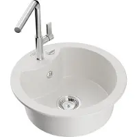 Mexen Diego granit 1 bac avec mitigeur Flora, blanc (6512-20-670401-00)