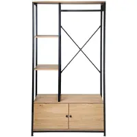 CALICOSY - Penderie avec étagères et rangements 2 portes H167 cm - LENNY