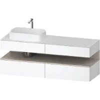 Duravit Collection One Meuble sous-vasque sur console, 2 tiroirs, 2 coulissants, découpe à gauche, 1600x550x600mm, niche taupe mat, QA4777091180000