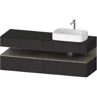Duravit Collection One Meuble sous-vasque sur console, 2 tiroirs, 2 coulissants, découpe à droite, 1600x550x600mm, niche basalte mat, QA4778043800000