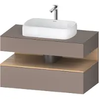 Duravit Collection One Meuble sous-vasque sur console, 1 tiroir, 1 tiroir, découpe au centre, 1000x550x600mm, niche en chêne naturel, QA4731030430010