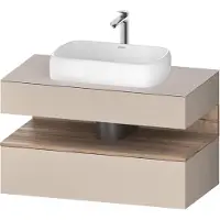 Duravit Collection One Meuble sous-vasque sur console, 1 tiroir, 1 tiroir, découpe au centre, 1000x550x600mm, niche chêne mamelonné, QA4731055910000