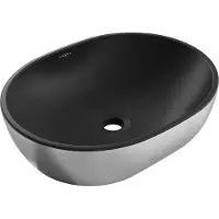 Mexen Viki lavabo à poser 48 x 35 cm, noir mat/argent motif géométrique - 21054873