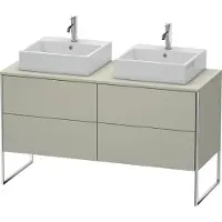 Duravit XSquare Meuble sous-vasque sur console au sol, pour deux vasques, 4 tiroirs, 1400x778x548mm, XS4926B6060