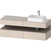 Duravit Collection One Meuble sous-vasque sur console, 2 tiroirs, 2 coulissants, découpe à droite, 1600x550x600mm, niche basalte mat, QA4778043830010