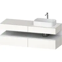 Duravit Collection One Meuble sous-vasque sur console, 2 tiroirs, découpe à droite, 1600x550x600mm, niche blanc mat, QA4778018840000