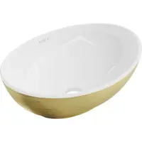 Mexen Elza lavabo pour plan de travail 40 x 33 cm, décor blanc/or (21014017)