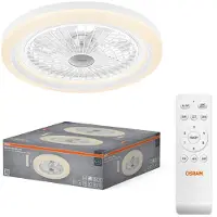 Osram Ceiling Fan Solano 490mm 43W CCT Deckenventilator 43 W (Ø) 490 mm mit Be, Ventilateur, Blanc