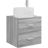 Syfax Vanité de lavabo mural Sonoma gris 49,5 x 44,5 x 66 cm