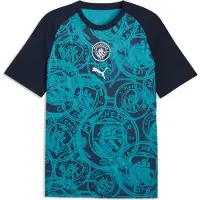 Puma Manchester City Fc 25/26 Pre Match Short Sleeve T-shirt Bleu L Homme