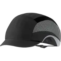 OTTO SCHACHNER Casquette antichoc Aerolite, EN 812, noir, longueur de visière 25 mm, taille 53-64 cm, coque intérieure HDPE amortissant les chocs