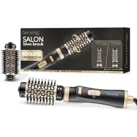 Saint Algue Brosse-sèche-cheveux rotative – – Demeliss Salon Blow Brush – 1000 W – 2 têtes de brosse – 3 réglages de température – Noir/Or