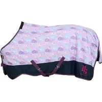 Hg Couverture d'extérieur HorseGuard Josh Unicorn 600D 0 g, couleur lavande avec motif licorne, taille (cm) : 85