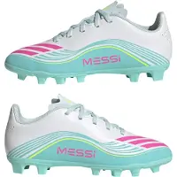 Adidas Chaussure de sport 'F50 Messi Club' azur / vert fluo / rose néon / blanc
