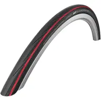 Schwalbe Pneus "Lugano" PolyamideGuard, HS 471, 50 EPI, Active Line Modèle d'entrée de gamme fiable pour le vélo de course., 700 * 25C (25-622), noir / rouge, fil, 350g