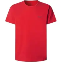 Pepe Jeans T-shirt slim fit rouge pour homme – Coton durable et logo imprimé