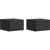 vidaXL Table d'appoint murale 2 pcs Noir 34,5 x 33 x 20 cm