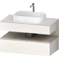 Duravit Collection One Meuble sous-vasque sur console, 1 tiroir, 1 tiroir, découpe au centre, 1000x550x600mm, niche Taupe Supermatt, QA4731083840010