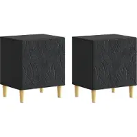 vidaXL Table de chevet 2 pcs Noir 43 x 34,5 x 50 cm Bois d'ingénierie