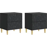 vidaXL Table de chevet 2 pcs Noir 43 x 34,5 x 48 cm Bois d'ingénierie