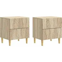 vidaXL Table de chevet 2 pcs Chêne Sonoma 43 x 34,5 x 48 cm