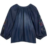 Desigual Chemisier bleu denim / rouge / blanc