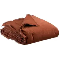Vivaraise Plaid En Coton Marron 135x200 Cm