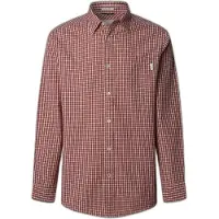 Pepe Jeans pour homme. PM3090841 Chemise Colton rouge (XL), Casuel, Coton, Manche longue
