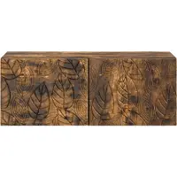 vidaXL Meuble TV mural 98 x 31 cm, chêne fumé