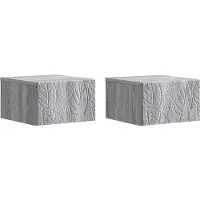 vidaXL Cabinet de chevet mural 2 pcs Sonoma gris 49 x 34,5 x 20 cm