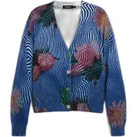 Desigual Cardigan bleu marine / vert foncé / rose foncé