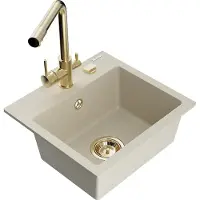 Mexen Milo 1 bac en granit avec mitigeur Duero, Beige - 6505-69-671600-50