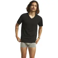 Dim Lot De 2 Tshirts Homme Thermorégulateur En Coton Noir Col V Regul Activ