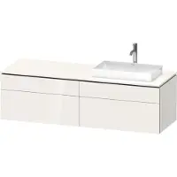 Duravit L-Cube Meuble sous-lavabo en console suspendu, avec plan de toilette en console, 4 tiroirs, vasque à droite, 1620x482x550mm, LC4871R22220000