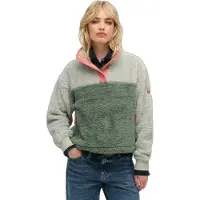 Superdry Femme Polaire Teddy Super Douce Mash Up Gris Taille: 38