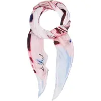 Desigual Écharpe bleu clair / brun foncé / rose / blanc
