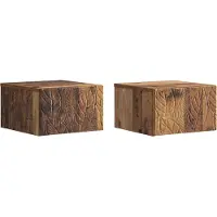 vidaXL Table d'appoint murale 2 pcs Bois ancien 34,5 x 33 x 20 cm