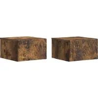 vidaXL Cabinet de chevet mural 2 pcs Chêne fumé 49 x 34,5 x 20 cm