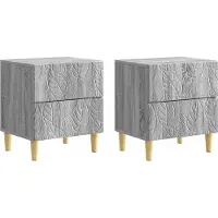 vidaXL Table de chevet 2 pcs Sonoma gris 43 x 34,5 x 48 cm
