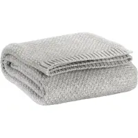Vivaraise Danilo Plaid tricot recyclé perle - 130 x 160 cm