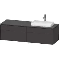 Duravit L-Cube Meuble sous-lavabo en console suspendu, avec plan de toilette en console, 4 tiroirs, vasque à droite, 1620x482x550mm, LC4871R80800000