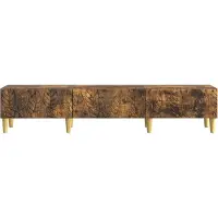 vidaXL Meuble TV 147 x 34,5 x 30 cm en aggloméré chêne fumé