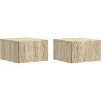 vidaXL Cabinet de chevet mural 2 pcs Chêne Sonoma 49 x 34,5 x 20 cm