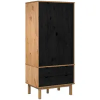 vidaXL Armoire à tiroirs OTTA, noire, 76,5 x 53 x 172 cm
